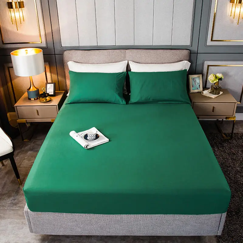 1 шт. простыня для кровати из 100% хлопка однотонная покрывало матраса с четырьмя
