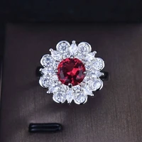 classic luxury ruby 18k white gold opening adjustable rings for women flowers and plants womens grace wedding ring jewelry