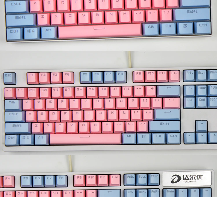 Розовый Фиолетовый Синий механическая клавиатура Ключ Крышка 104/87 keycap ABS Прозрачный ключ крышка для игр механическая клавиатура MX брелки