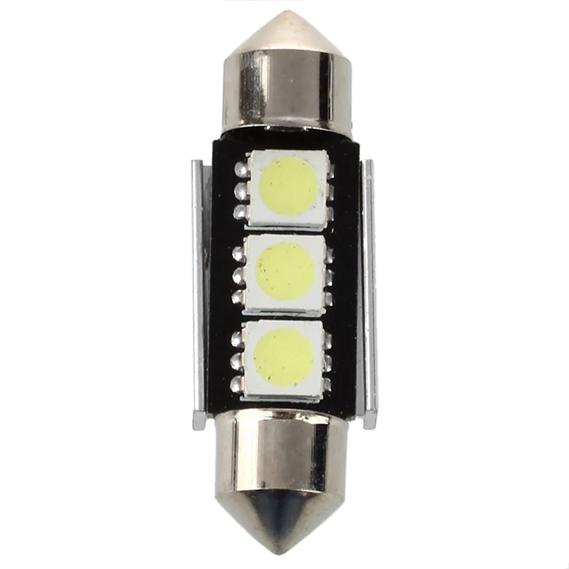 

Promotion! 10X 36mm CANBUS Error Free 3 LED 5050 SMD 6418 C5W License Plate Dome Light Bulb