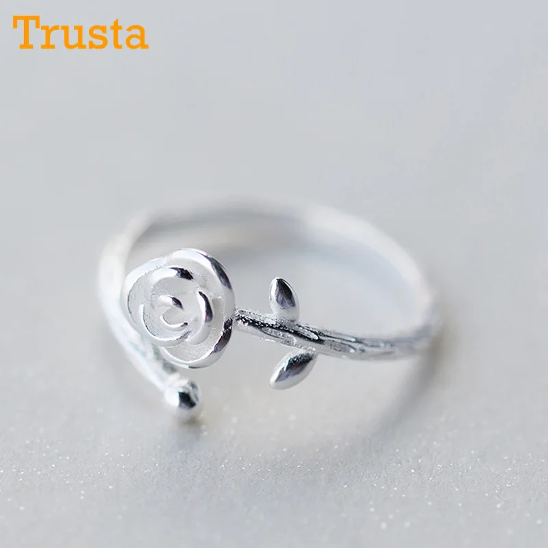 Trusta,,, 925, цельное Настоящее Стерлинговое Серебро, модные женские кольца с 2 сердечками, размер 5, 6, 7, прекрасный подарок для девочек-подростков, DS1071