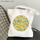 Женская холщовая сумка-шоппер с желтым лимонным принтом