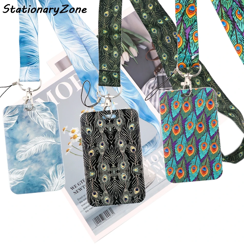 

JY020 New Cartoon Feather Lanyard Neck Strap for Key ID Card Cell Phone Straps Badge Holder Fashion Accessories