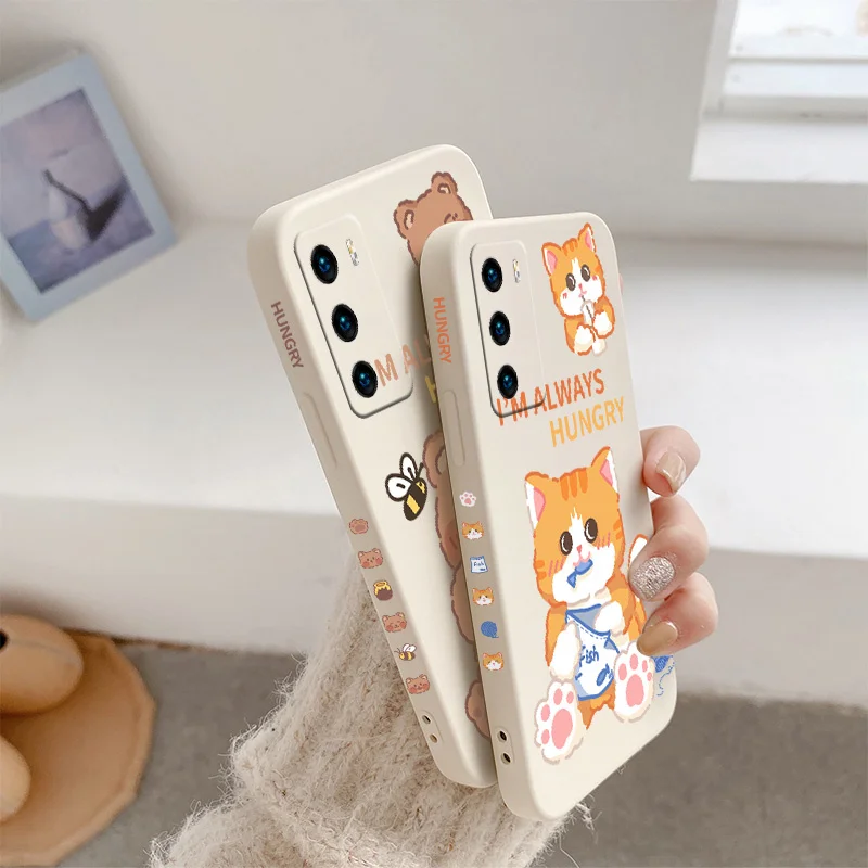 

Honest Bear Phone Case For Huawei P40 P40Lite P30 P20 Mate 40 40Pro 30 20 Pro Lite P Smart 2021 Y7aSilicone Cover