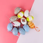 6 шт фотографический фон с пасхальными яйцами подвесной орнамент Счастливой Пасхи украшения для дома с изображением красочных яиц подвесное пасхальное подарок DIY реквизит случайный цвет