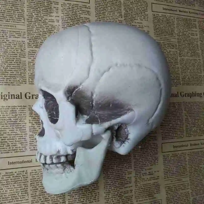 Статуи скульптуры украшения для Хэллоуина Искусственный пластик страшный череп