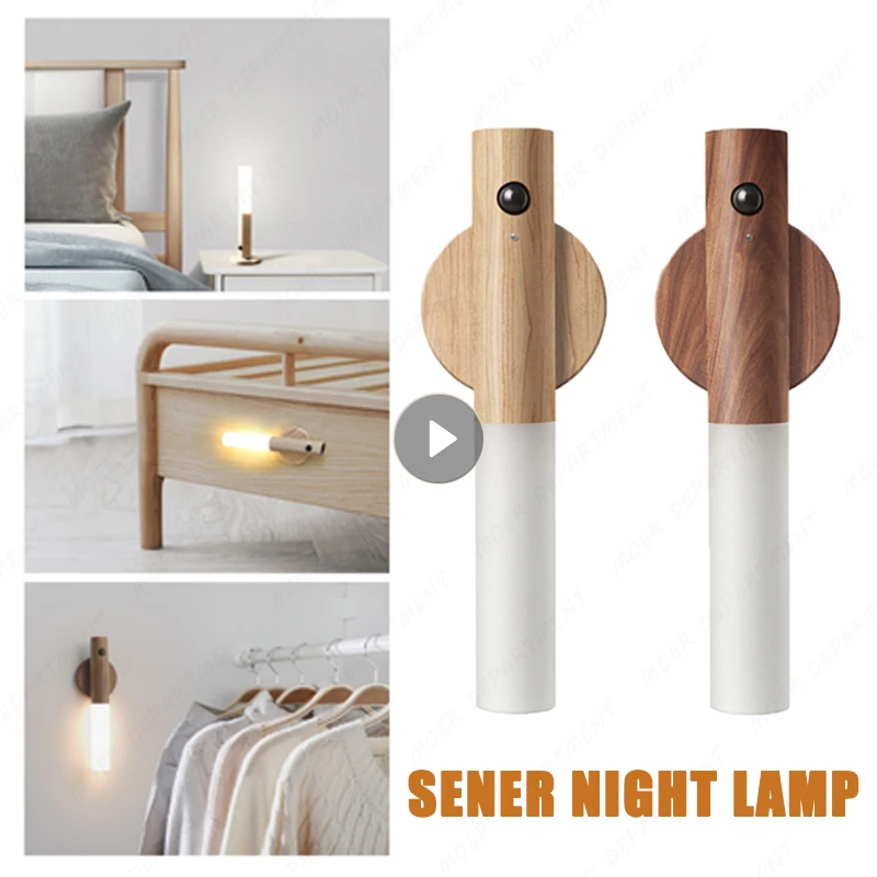 

LED Night Light Motion Sensor Wireless USB Rechargeable Night Lamp For Kitchen Cabinet Wardrobe Lamp Bedroom Decor Wall Lights
