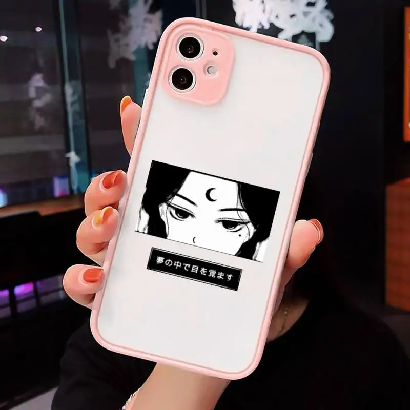 

Sad Japanese Anime Aesthetic Phone Case matte transparent For iphone 7 8 11 12 plus mini x xs xr pro max cover