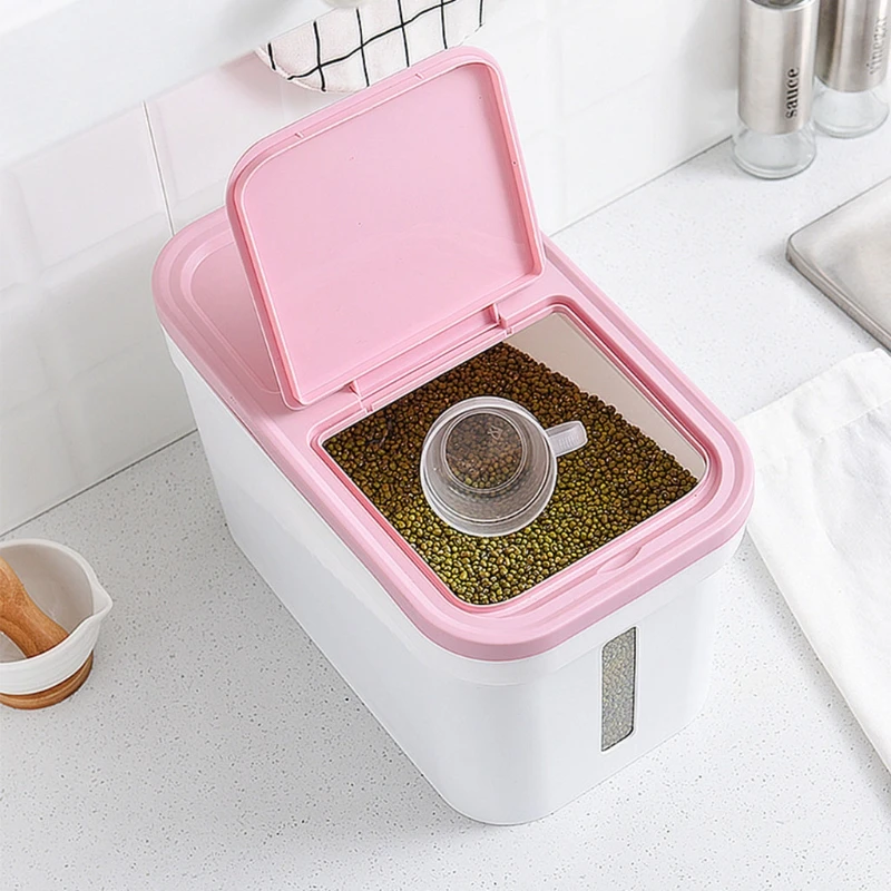 

10 кг Риса контейнер прозрачный ящик для хранения риса цилиндра Зерна Ведро защищает от насекомых влагостойкий