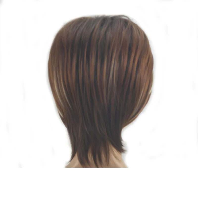 HAIRJOY женский парик из синтетических волос стрижка Боб в стиле Пикси с челкой блонд коричневый двойной цвет короткий парик