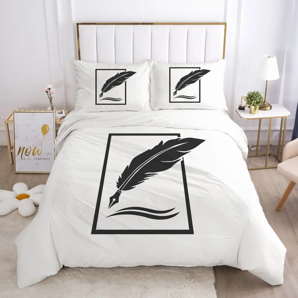 3D Black White Bed Linens Duvet Cover Sets Quilt Covers Pillow Shams Bedclothes Bedding King Queen Single Home Textile | Дом и сад