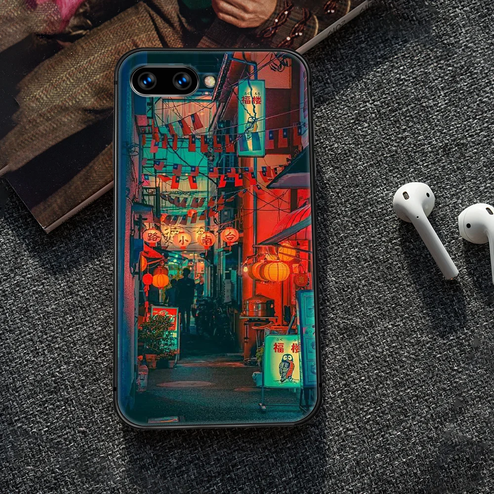 

Art Anime Landscape illustration Phone Case Cover Hull For HUAWEI honor 8 8c 8a 8x 9 9a 9x V10 MATE 10 20 I lite pro black