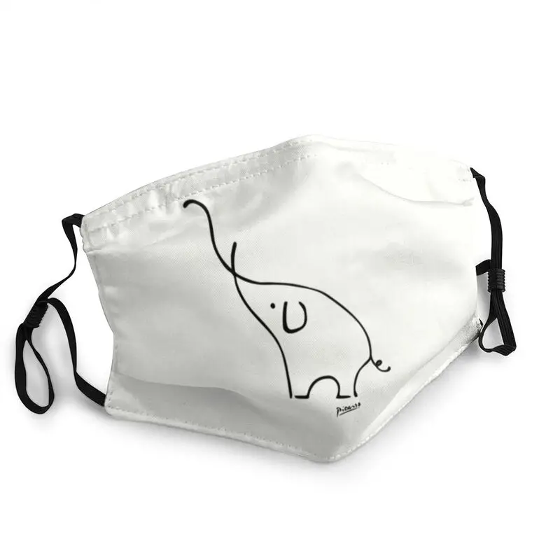 

Пикассо слон Non-одноразовая маска для лица, для взрослых, унисекс, арт кубизм маска против дымки пыли защитный респиратор муфельная печь