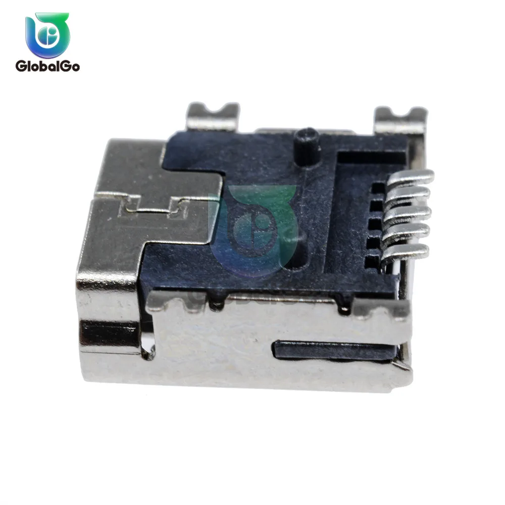50 шт./лот Тип B Micro USB 5 контактный гнездовой Usb разъем плоский 4 ножной мини
