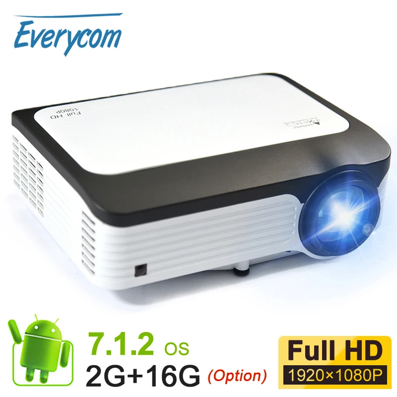 Everycom L6 1080p Full HD проектор 1920*1080 мини портативный светодиодный видеопроектор wifi Smart Android, мультимедийный проектор для Iphone