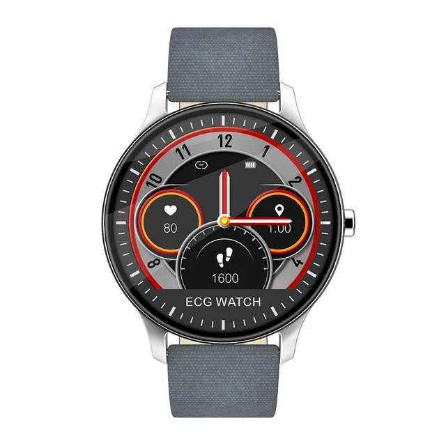 Canvas Gray S10 ЭКГ PPG Смарт часы IP67 водонепроницаемый цветной экран Boold Монитор Сердечного давления напоминание браслет спортивные мужские умные часы - Цвет: Canvas Gray
