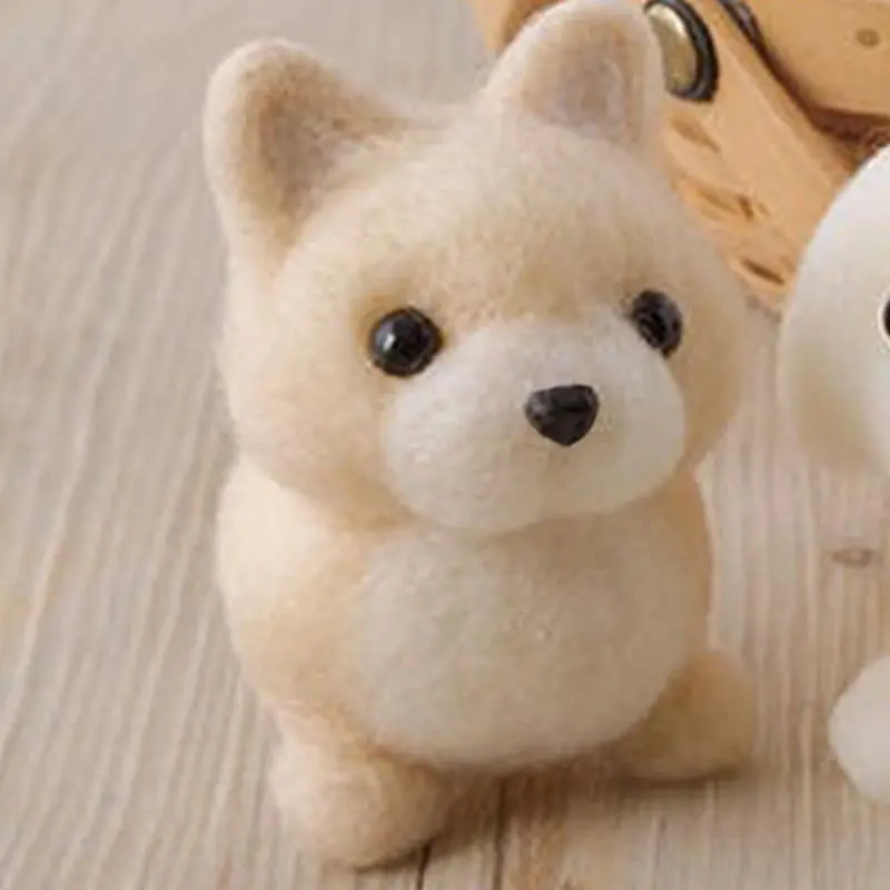 Мультяшный щенок тряпичная кукла ручная работа шерсть войлок ремесло не готовая