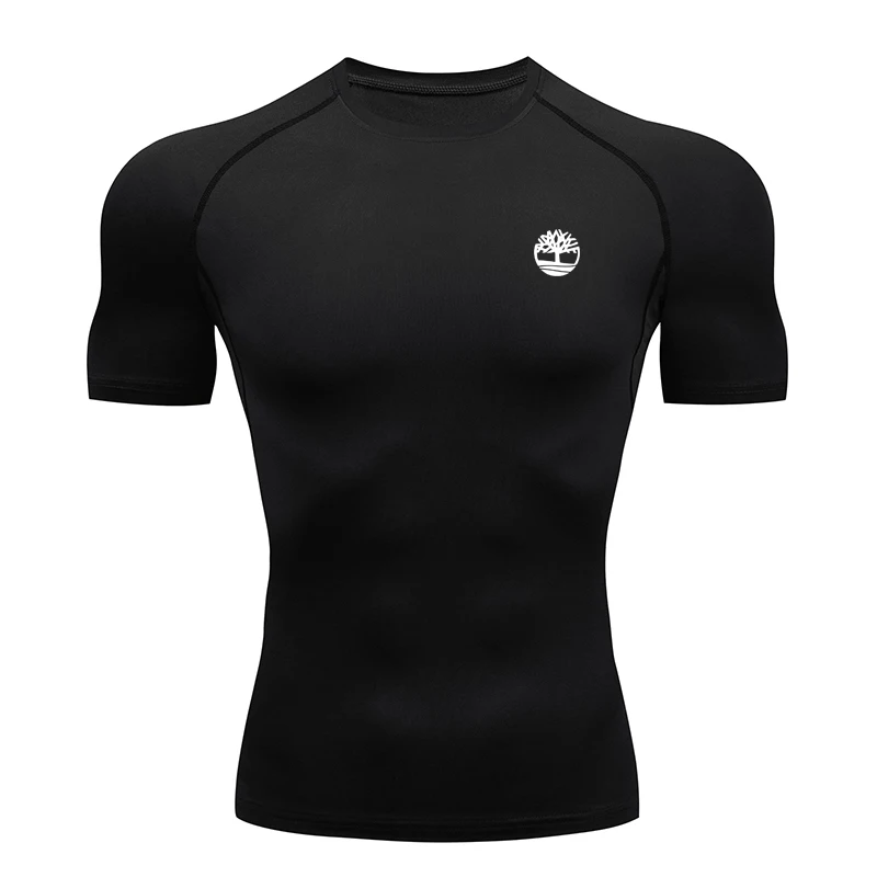 

Футболка мужская быстросохнущая с коротким рукавом, брендовая рубашка для бега, фитнеса, бодибилдинга, тренажерного зала