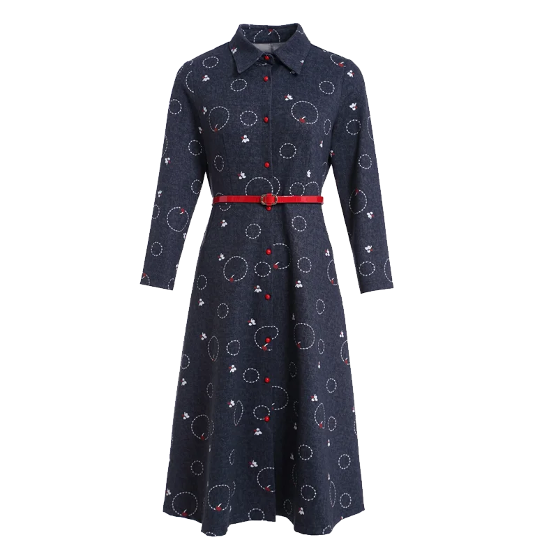 

OSY 2021 Spring New High End Women's Retro Floral Print Dress