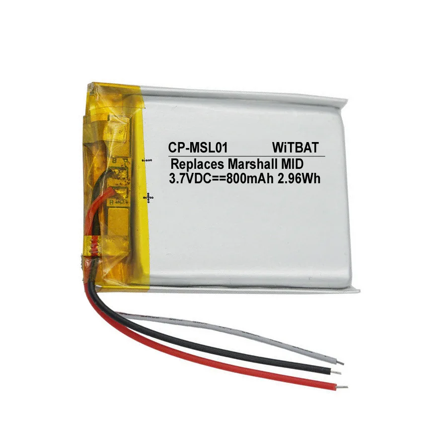

3.7V 800mAh Battery for Marshall MID Bluetooth headset battery Li-Polymer Rechargeable Accumulator Replaceable SR603040