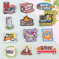 high quality boat firewood pile patch for clothing iron on embroidered sewing applique candle badge diy apparel accessories