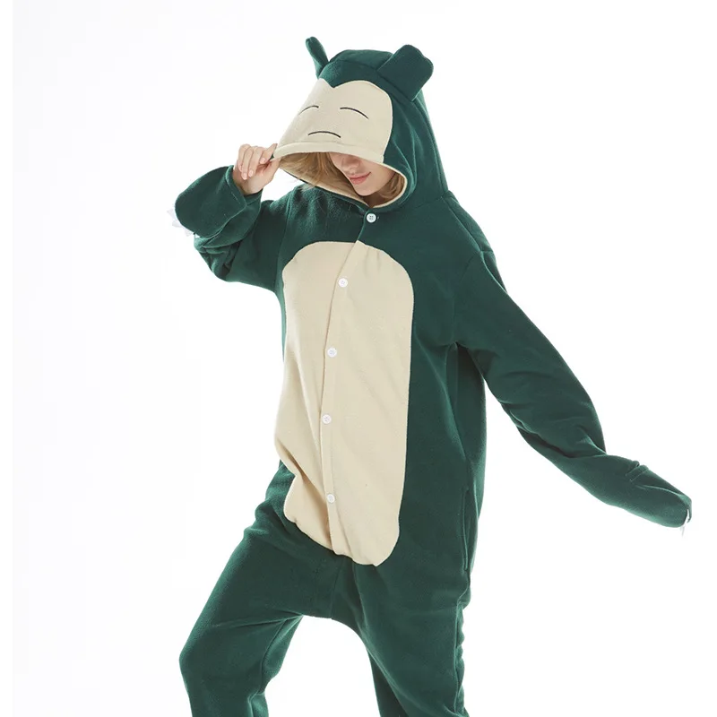 Snorlax Onesie Мультфильм Аниме пижамы животных Медведь Вечерние комбинезон для женщин