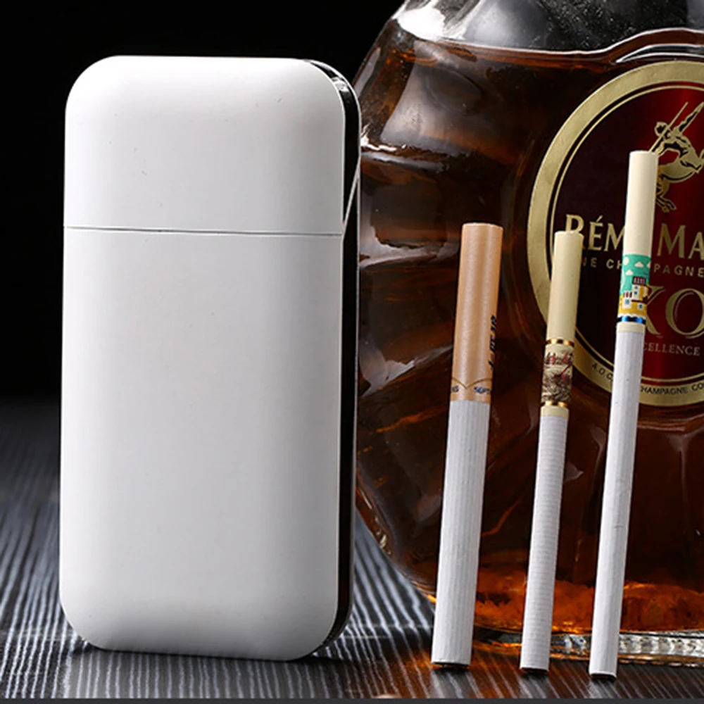 Новый черный и белый металлический креативный Автоматический чехол для сигарет