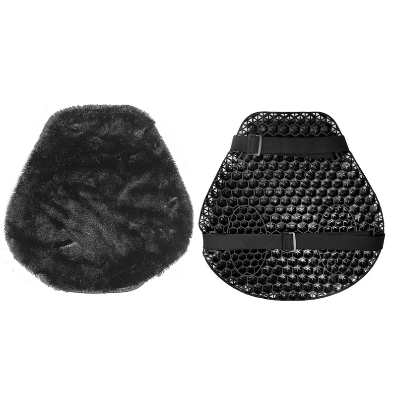 

Motorcycle Seat Cover Air Seat Cushion Breathable Pressure Relief Protector Fur Pad Cover Warm Mat Universal