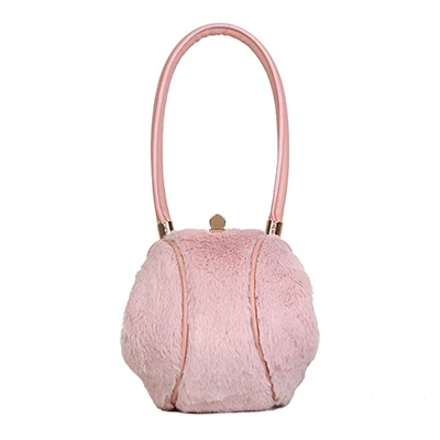 pink Модные леопардовые маленькие круглые женские сумки брендовый дизайн плюшевые женские сумки вечерние сумочки с замком саквояж высокого качества клатч - Цвет: pink