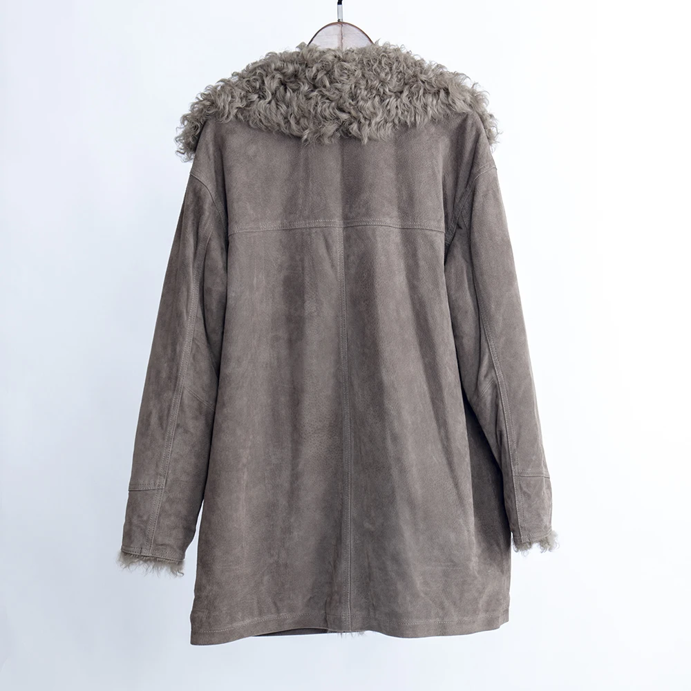 Женская зимняя одежда куртка из натуральной кожи 2019 оверсайз толстый помпон