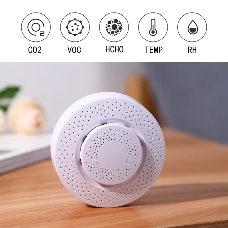 

Tuya ZigBee Smart Air Box Formaldehyde VOC Sensor Carbon Dioxide Temperature Humidity Sensor Automation Alarm Detector Smartlife