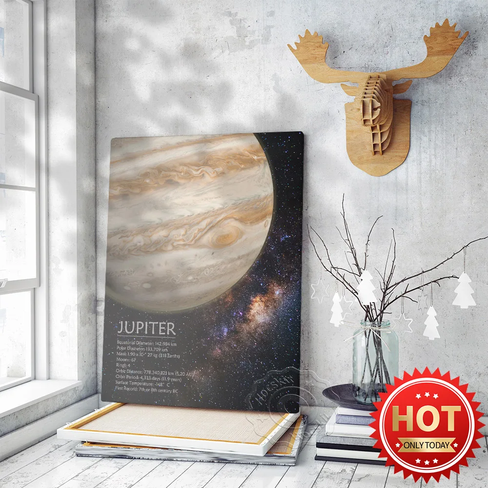 

Space Jupiter Poster, Classroom Astronomy Museum Wall Art, Jupiter Planet Wall Stickers, Modern Art Wall Picture, Kids Room Gift