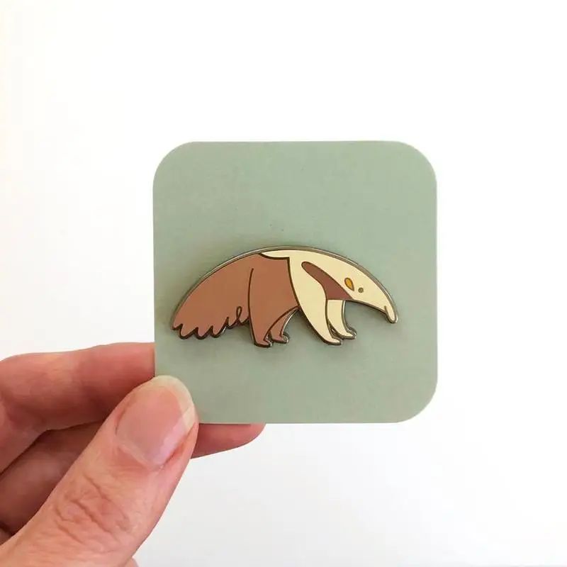 Anteater эмаль отворот булавка значок брошь милые животные джунгли друг|Броши| |