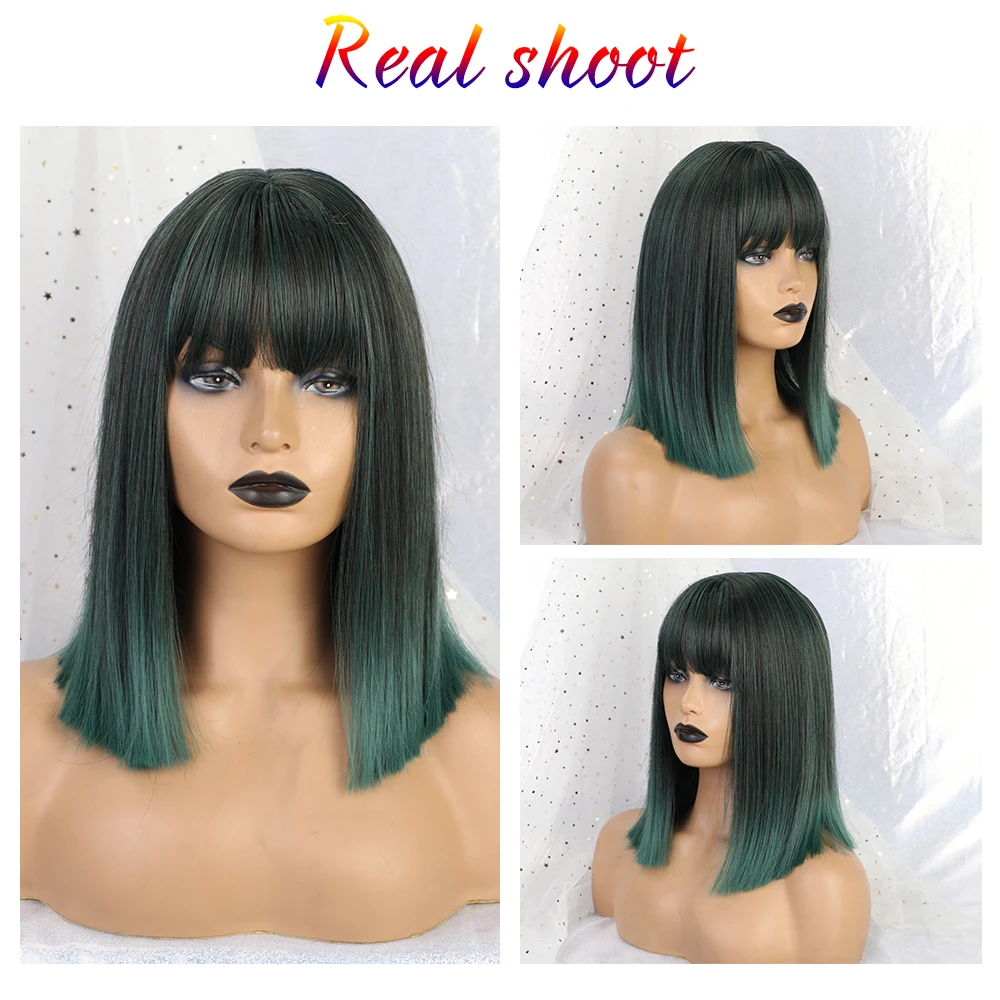 Женский синтетический полупарик Inhaircube средний с челкой прямой натуральный