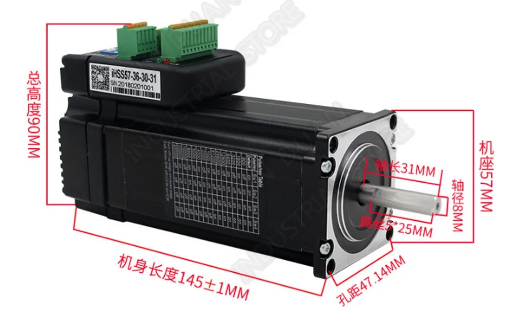 3Nm 428Oz. В JMC интегрированный NEMA23 57 мм 57 36VDC 1500 об/мин DSP Гибридный замкнутая петля мотор драйвер кодировщик все-в-одном сервомотор