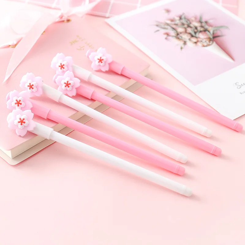 40 шт. набор гелевых ручек Kawaii Sakura розовый цветок 0 5 мм черная чернильная
