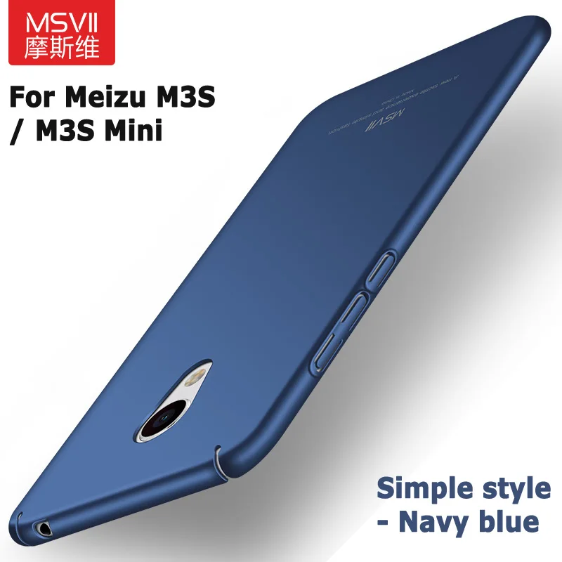 Meizu M3s Mini Чехол Бренд Msvii Meizu M3 Note чехол Meizu Note 3 Тонкий Жесткий ПК Скраб задняя крышка для Meizu M3 S Mini чехол s - Цвет: Simple Navy blue
