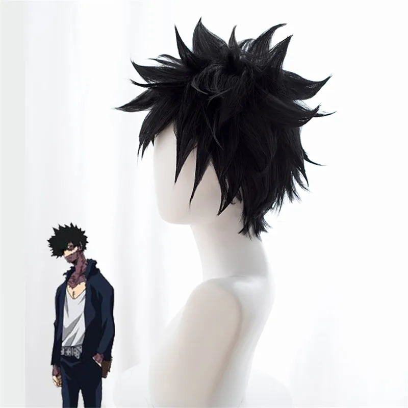 Мой герой Академия Dabi короткий черный парик Boku no Hero Косплей Синтетические волосы