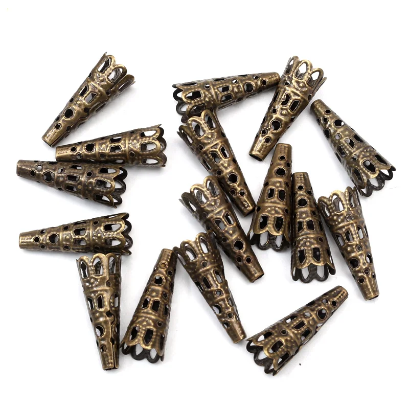 Бронзовые шарики с наконечниками пустотелые цветные Свободные разделители для