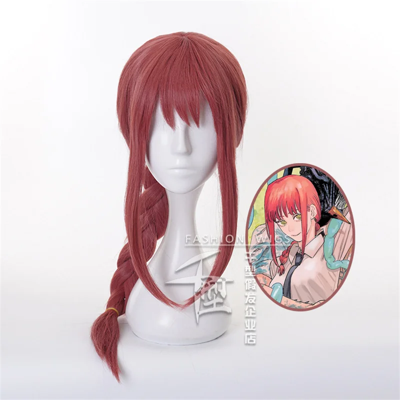 

Makima Cosplay Wig Anime Chainsaw Man Cosplay Long Pink Braided Synthetic Hair Halloween Party Role Play Wigs