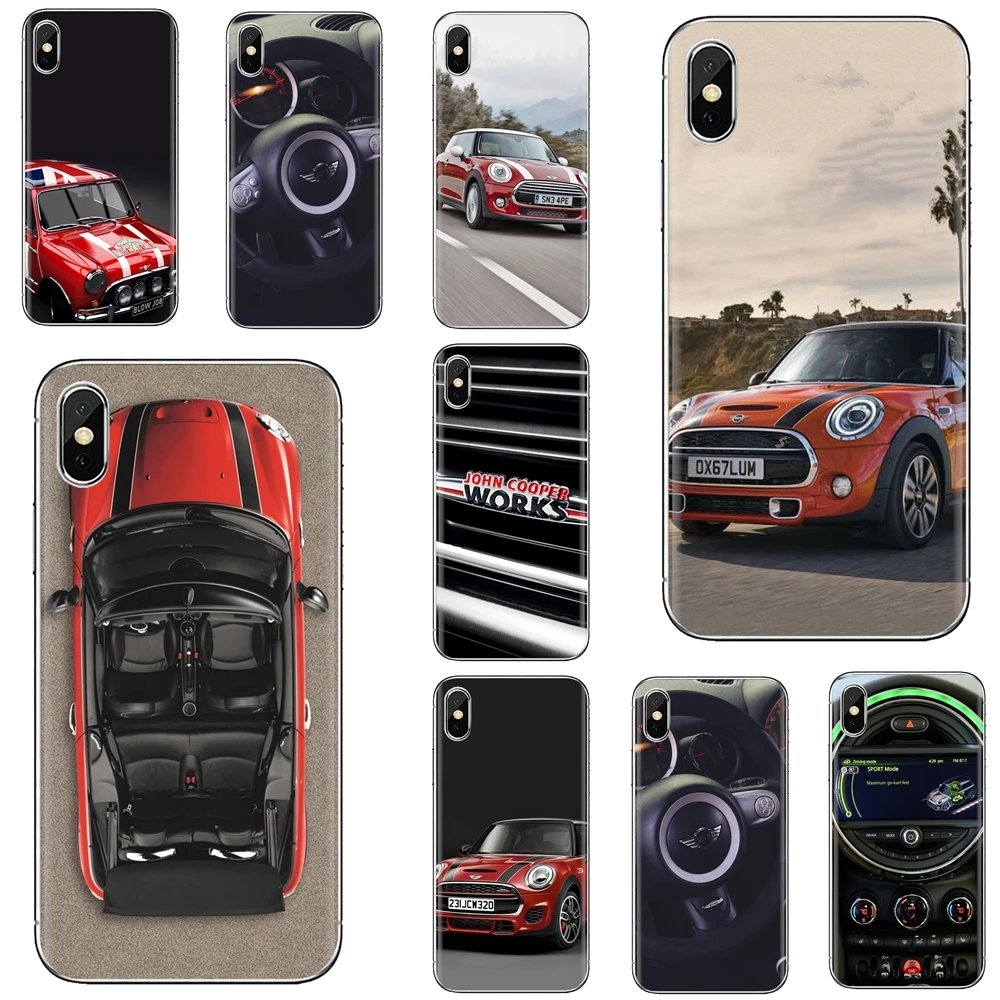 Автомобильные чехлы mini cooper jcw из мягкого ТПУ для iPhone iPod Touch 11 12 Pro 4 4S 5 5S SE 5C 6 6S 7 8 X XR XS
