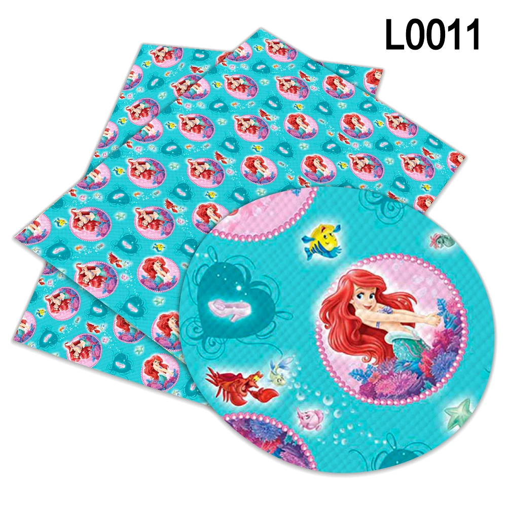 1 шт. искусственная Синтетическая кожаная ткань для волос с принтом принцессы 30