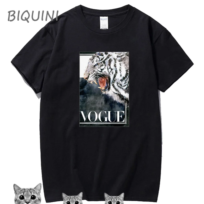 

Fashionable Albino Tiger T-Shirt Print 90's Women Shirts Plus Size Funny VOGUE Harajuku Shirt Jumping Zebra T Shirt Streetwear