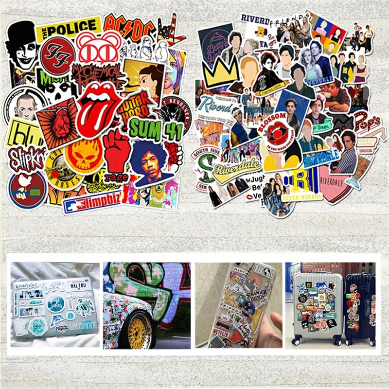 

50 шт., наклейки для мотоцикла, холодильника, ноутбука, чемодана