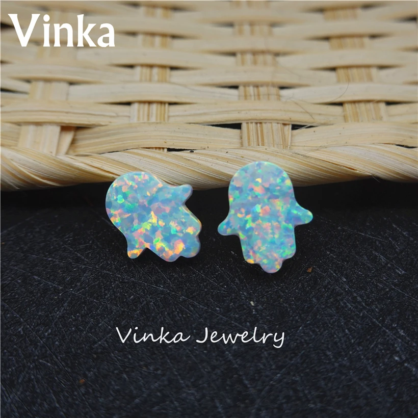 10pcs/lot Wholesale 11x13mm Opal Hamsa Pendant Charms Synthetic &amp Hand for DIY Jewelry Necklace | Украшения и аксессуары