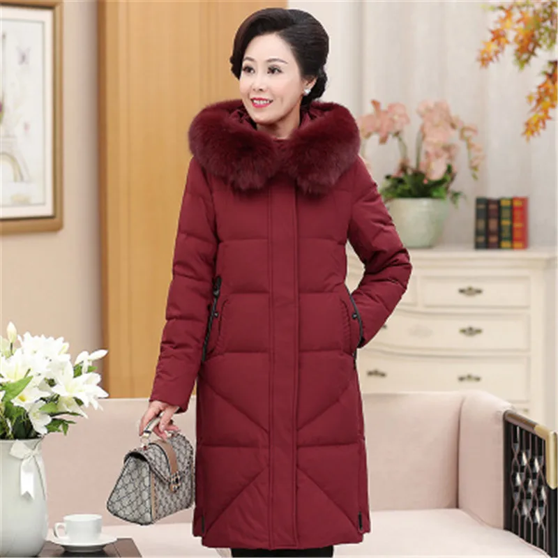 Plus Size 13XL Winter Big Size White Duck Down High Quality Korean Women's Long-sleeved Hooded Slim Down Jacket Real Fur Collar