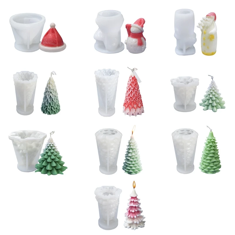 

Luoye Christmas Tree 3D Candle Soap Mould DIY Candle Epoxy Mold Handmade Candles Aroma Wax Soap Molds for Decoration