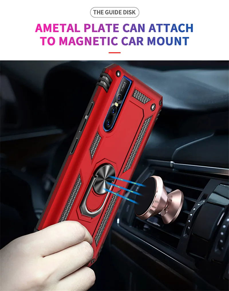 For Vivo V15 Pro Phone Cases Cover Case Silicone Armor Metal Holder Ring | Мобильные телефоны и аксессуары