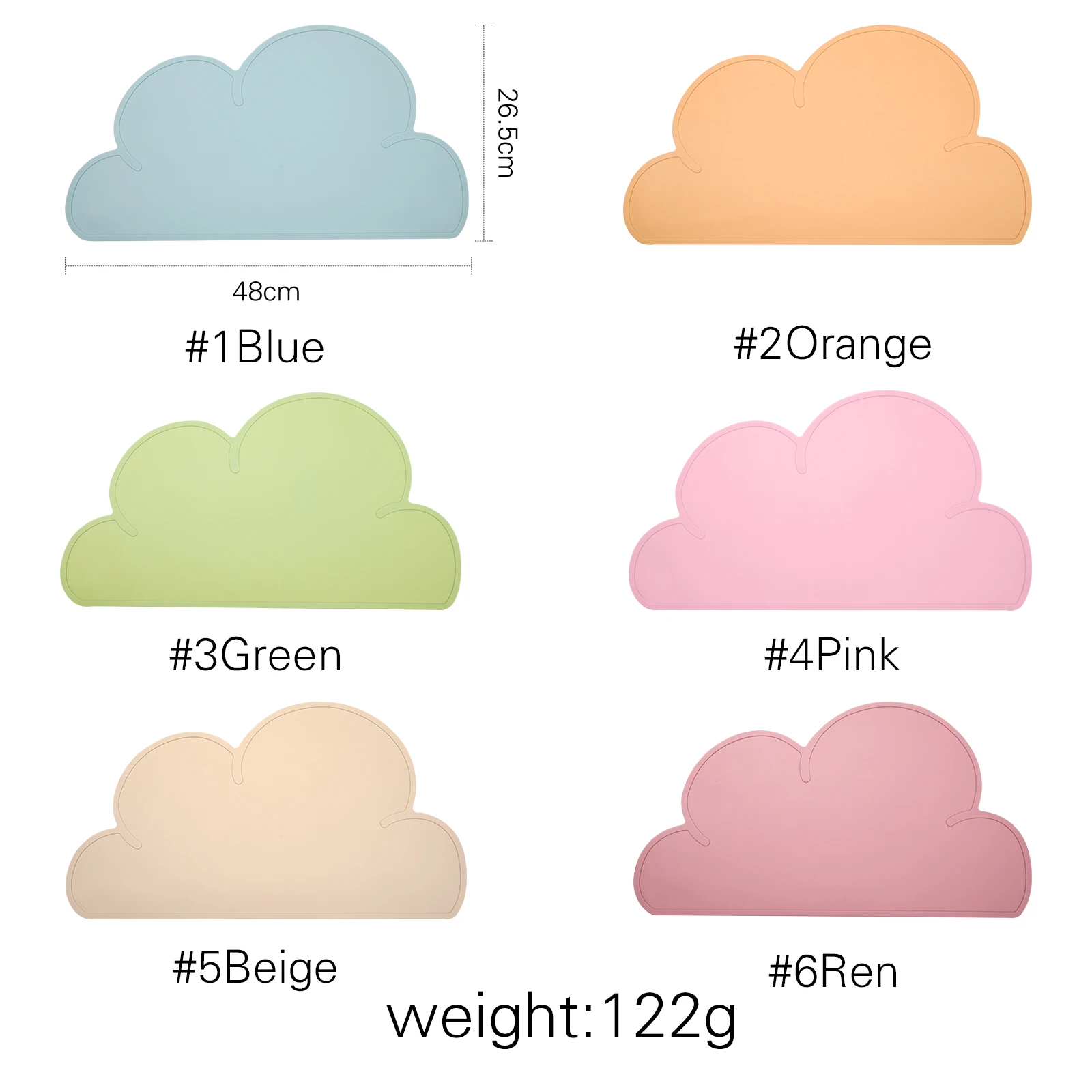 New Silicone Cloud Placemat 100% Food Grade Silicone Table Pad Baby Kid Heat Resistant Mat Baby Dining Table Pads Easy Cleaning