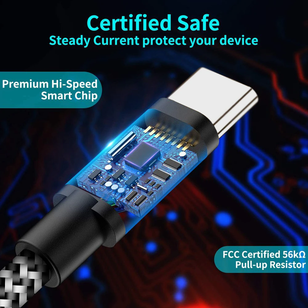 2 шт Кабель с разъемом USB Type C для переключатель питания быстрой зарядки и Lite